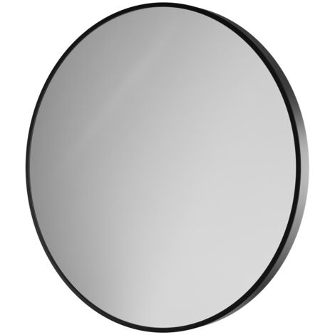Colore Laurel Matt Black Aluminium Framed 600mm Round Mirror