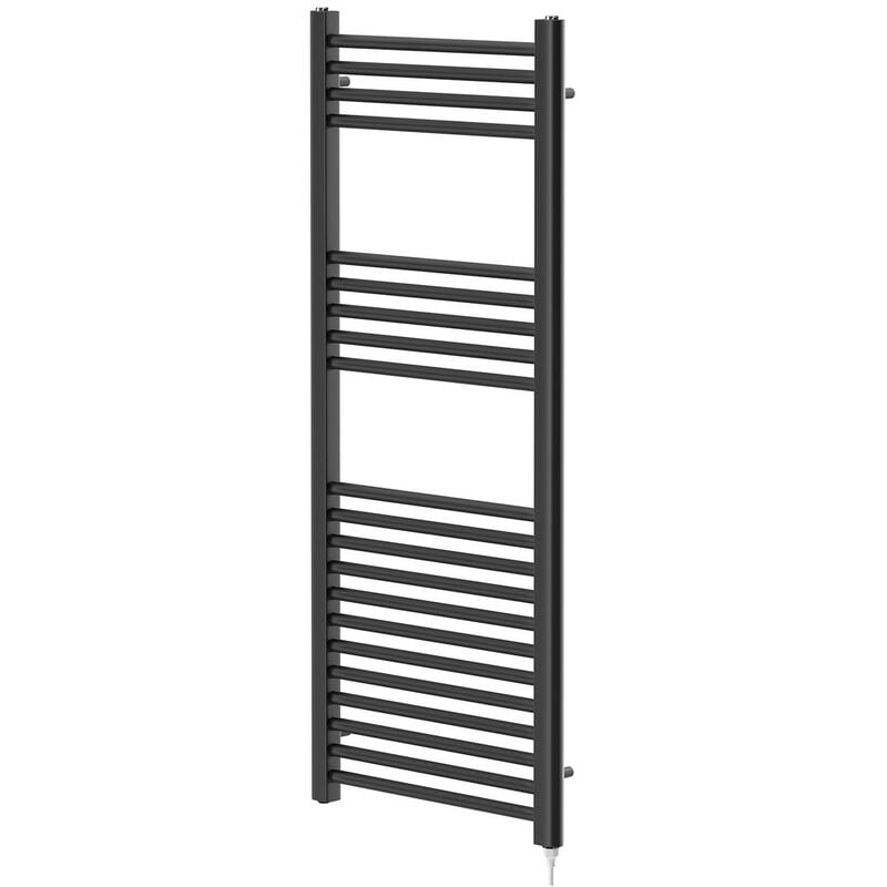 Matt Black 1200mm x 500mm Straight Electric Heated Towel Rail - Colore