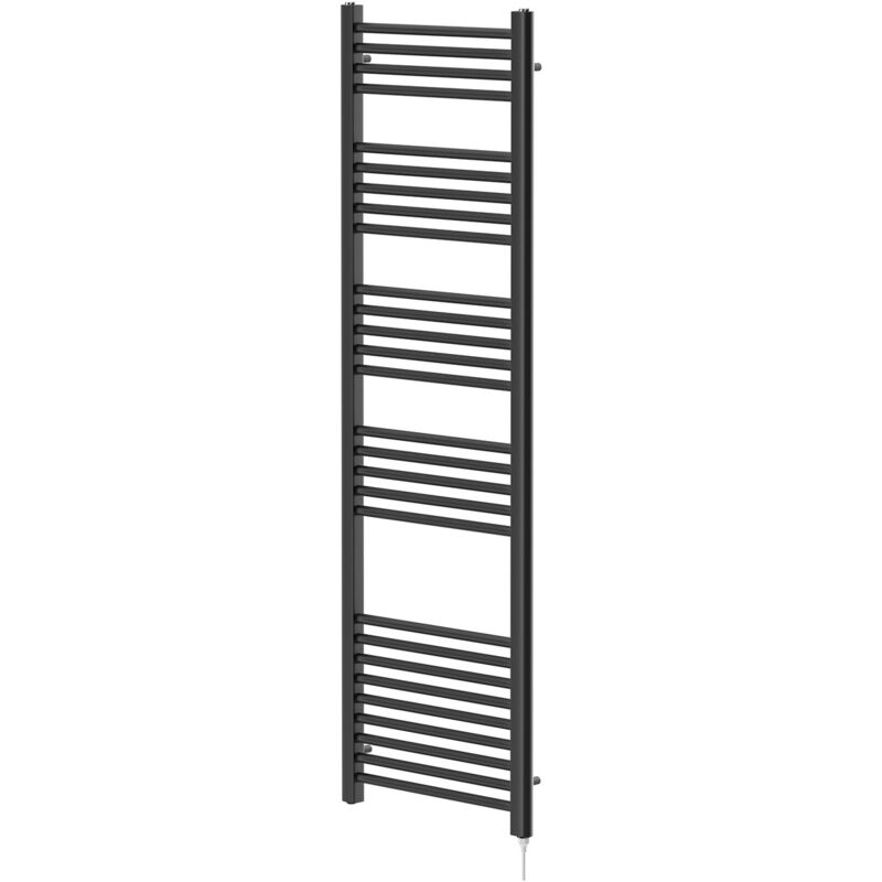 Matt Black 1600mm x 500mm Straight Electric Heated Towel Rail - Colore