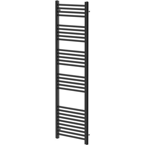 Colore Matt Black 1600mm x 500mm Straight Heated Towel Rail