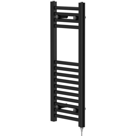 Colore Matt Black 800mm x 300mm Straight Electric Heated Towel Rail