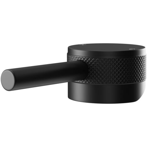 Colore Matt Black Industrial Style Mono Basin Mixer Half Knurled Tap Head