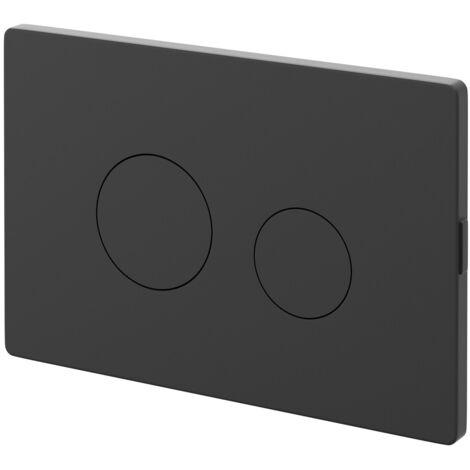 Colore Matt Black Pneumatic Dual Flush Plate with Round Buttons