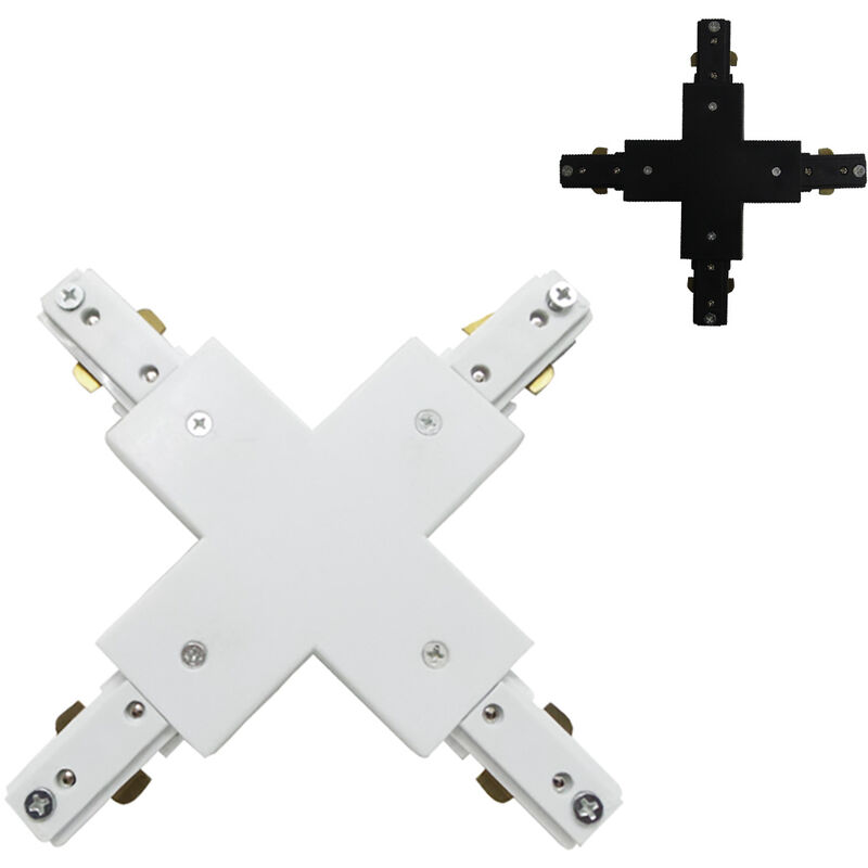 Image of Connettore a X per binario Monofase colore Bianco/Nero A11-MONO-X Colore NERO