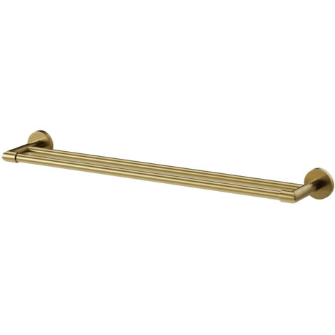 Colore Orbit Brushed Brass 600mm Wall Mounted Double Towel Rail