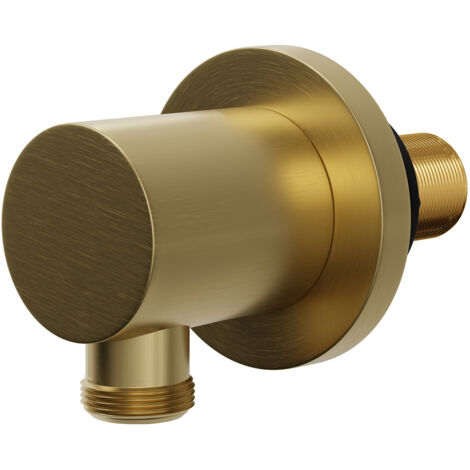 Colore Round Brushed Brass Deluxe Shower Elbow
