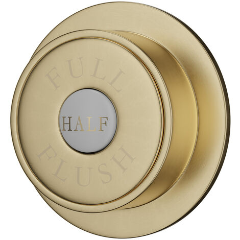 WHOLESALE DOMESTIC Colore Round Brushed Brass Traditional Dual Flush Push Button