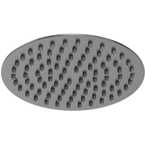Colore Round Gunmetal Grey 200mm Thin Fixed Shower Head