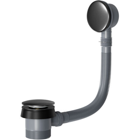 Colore Round Gunmetal Grey Easy Clean Sprung Click Clack Bath Waste