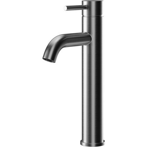 Colore Round Gunmetal Grey High Rise Mono Basin Mixer Tap