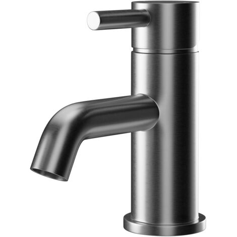 Colore Round Gunmetal Grey Mini Mono Basin Mixer Tap