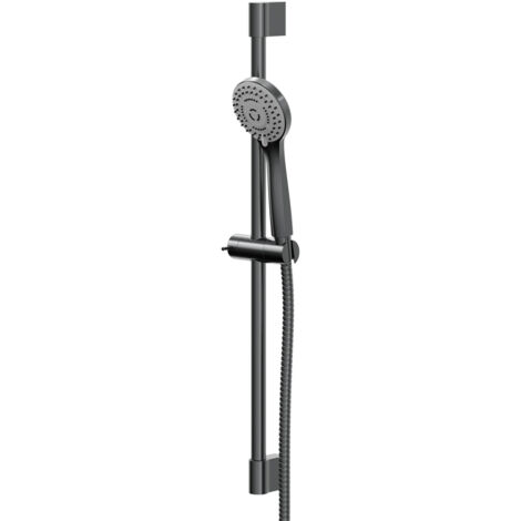 Colore Round Gunmetal Grey Shower Slide Rail Kit