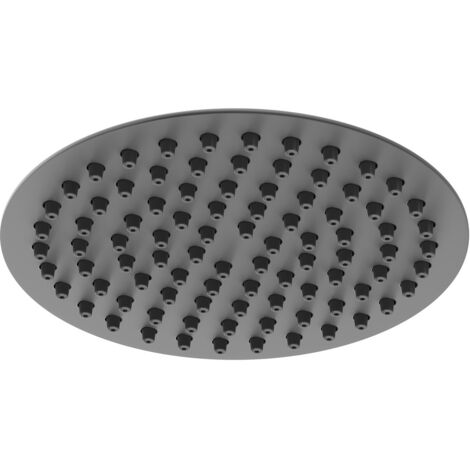 Colore Round Matt Black 200mm Thin Fixed Shower Head