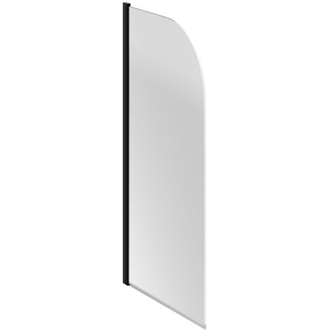Colore Round Matt Black 770mm Single Section Bath Shower Screen