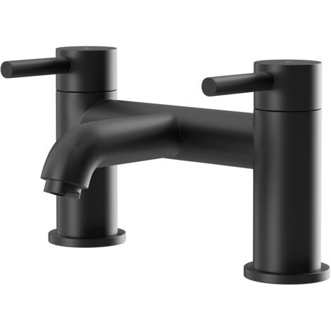 Colore Round Matt Black Bath Filler Tap