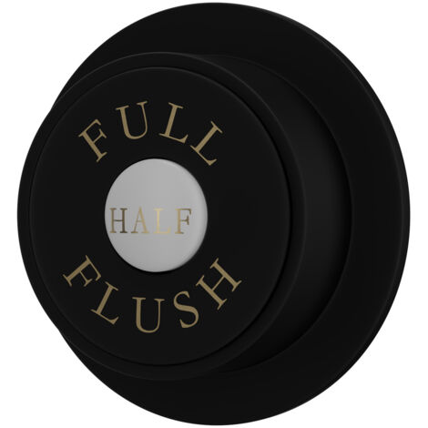Colore Round Matt Black Traditional Dual Flush Push Button