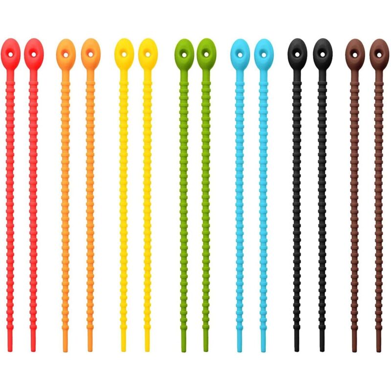 Coloré Silicone Cravate Sac Réutilisable Silicone Cravate Sac Protecteur Cravates Alimentaire Sac Rouleau Cravates 14 pcs