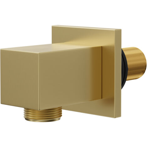 Colore Square Brushed Brass Deluxe Shower Elbow