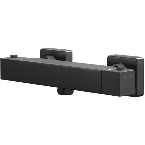Colore Square Gunmetal Grey Thermostatic Bar Shower Valve