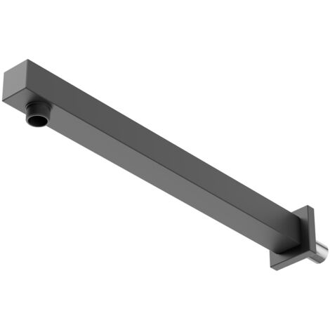 Colore Square Matt Black 345mm Square Fixed Shower Arm