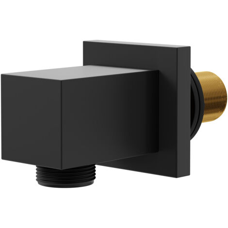 Colore Square Matt Black Deluxe Square Shower Elbow