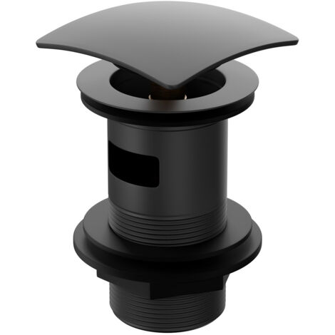 Colore Square Matt Black Slotted Click Clack Basin Waste
