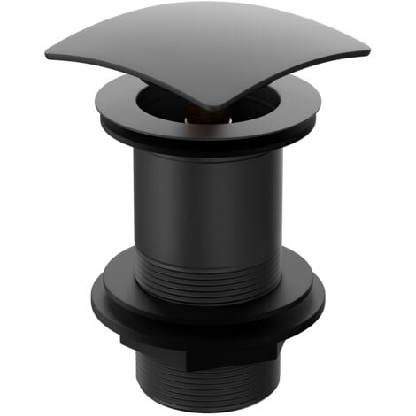 Colore Square Matt Black Unslotted Click Clack Basin Waste