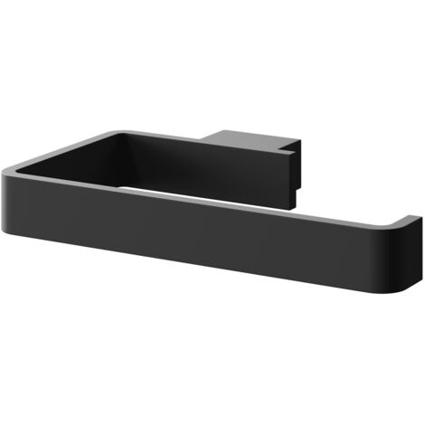 Colore Square Matt Black Wall Mounted Toilet Roll Holder