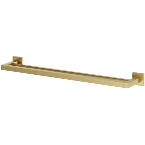 Colore Vector Brushed Brass 600mm Wall Mounted Double Towel Rail