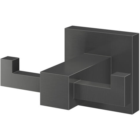 Colore Vector Gunmetal Grey Wall Mounted Double Robe Hook