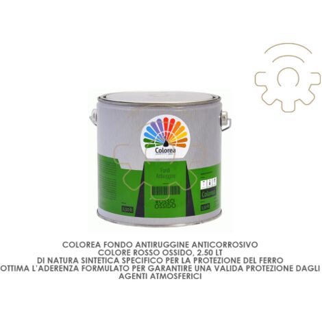 Colorea 2,5 lt fondo antiruggine e anticorrosivo Rosso Ossido sintetico professionale