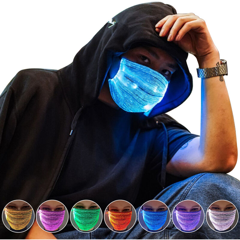 

colores de luz recargable USB 7 LED para Halloween, fiesta de Navidad, festival de danza, decoracion del partido traje, mascara brillante