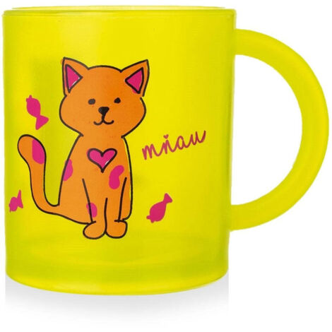 Colorful cat mug for kids - microwave safe