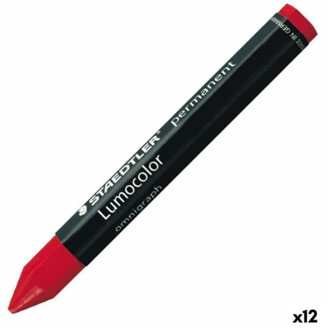 Colori a Cera Staedtler Lumocolor Permanente Rosso (12 Unità)