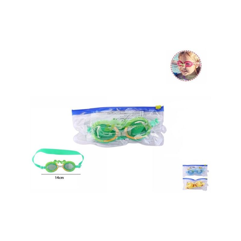 Trade Shop Traesio - Gafas De Natación Infantiles Ajustables De Colores De Animales 14Cm 71556
