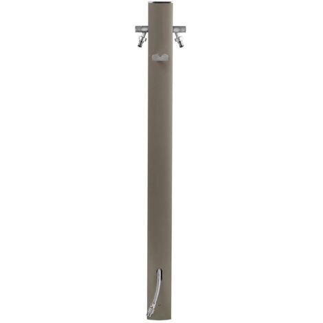 Colortap Colonne d'eau TOTEM Grise tourterelle - 120 cm - Aluminium - Double robine