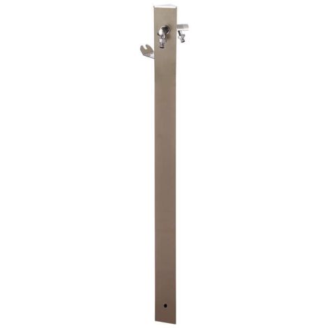 Colortap Colonne d'eau TRIANGLE Grise tourterelle - 120 cm - Aluminium - Double robinet