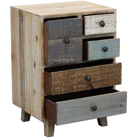 COLORWOOD - cassettiera cinque cassetti in legno colorato da 45 cm