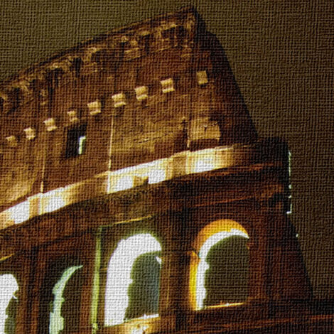 Colosseo Roma night - Quadro Canvas su telaio in legno - Misura: 140x100 cm