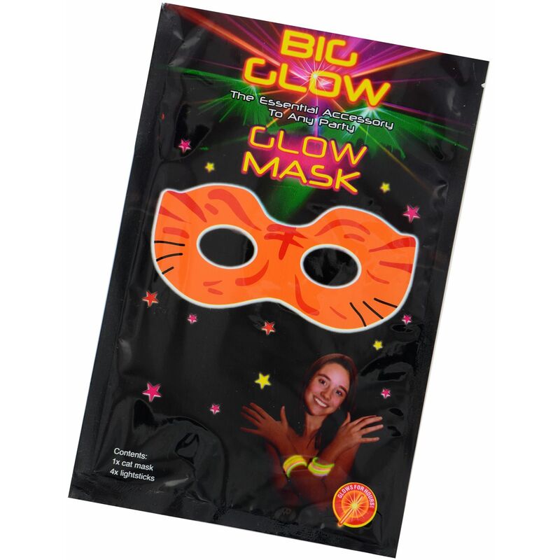 Glow Stick Light Neon Party Glowing Mask Set Costume Cosplay Wire Light orange - Orange