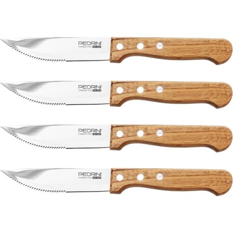 COLTELLI DA BISTECCA PZ.4 PEDRINI WOOD COLTELLO CARNE BRACERIA BBQ