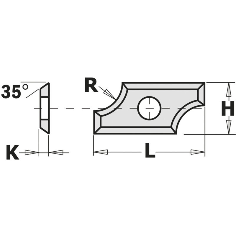 790.064.00 COLTELLO REV/PROFILATO R6.35 (24x12x1.5) HW-F1730