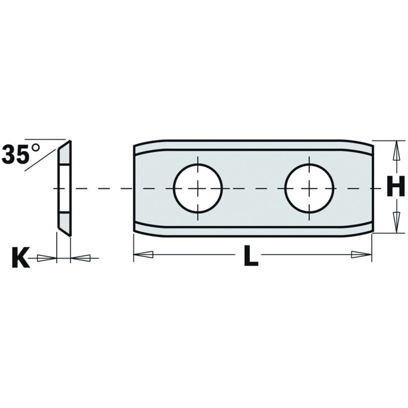 790.230.2R COLTELLO HW-MG 23x7x1.5mm 2-RT (per fresa Ø16 DX)