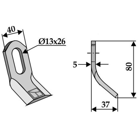 Coltello a Y spessore 5 mm per trincia erba frontale PERUZZO ELK 05050130 Pz 1