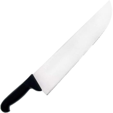 Coltello Bergamo professionale da cucina lama liscia in acciaio inox 30 cm manico atossico antiscivolo gommato per carne pesce