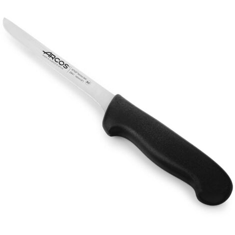 Coltello Boner Arcos Colore - Prof. 294125 in acciaio inox Nitrum e mango ergonomico nero Polipropilene e 16 cm di lama, coperchio del display