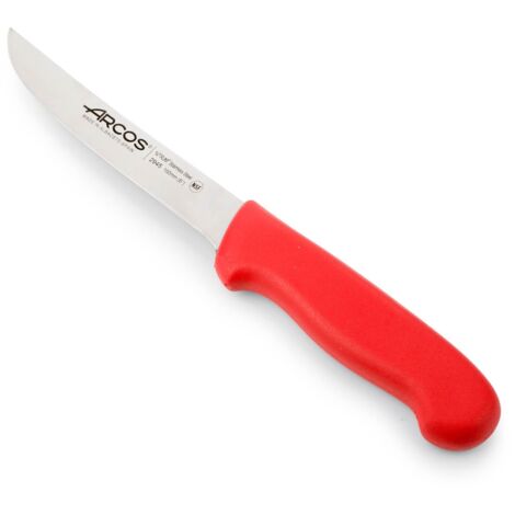 Coltello Boner Arcos Colore - Prof 294522 in acciaio inox Nitrum e mango ergonomico rosso Polipropilene e 16 Lama cm, coperchio del display