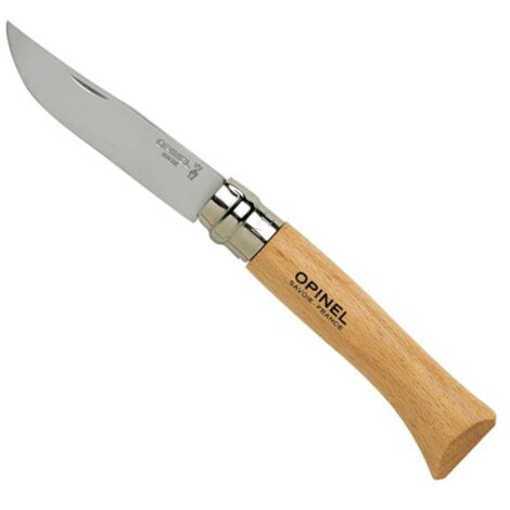 Coltello con lama in Acciaio inox e manico in legno pieghevole -"Virobloc vrn" Numero 7 da 80 mm