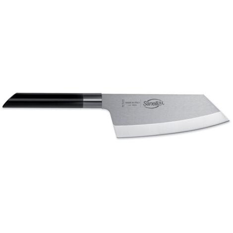 Sanelli Linea Skin Coltello Scimitarra Larga XL, Acciaio Inox, Nero, Lunghezza lama 30 cm