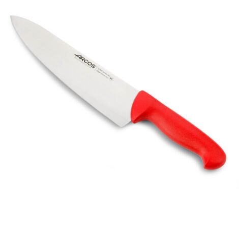 Coltello da cuoco Arcos Colore - Prof 290822 in acciaio inox Nitrum e mango ergonomico rosso Polipropilene e 25 lama cm, coperchio espositivo